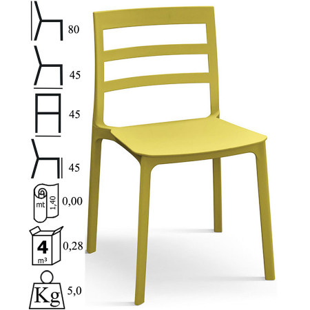 991  Stackable polypropylene structure 6 colours chair frame