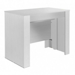 2285  Consolle a muro-tavolo allungabile, piano in melaminico bianco, cemento o rovere
