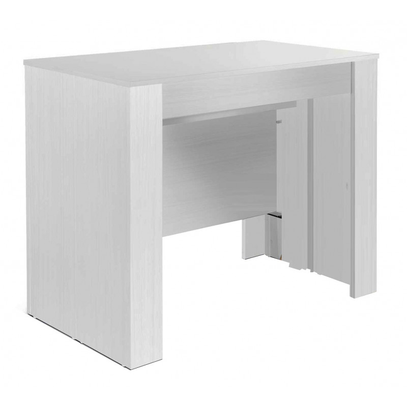 2285  Tavolo consolle allungabile in in melaminico bianco, cemento o rovere