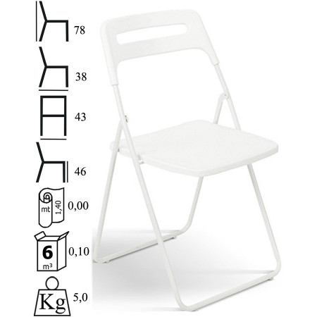 995 Folding chair metal frame, polypropylene 4 colours seat