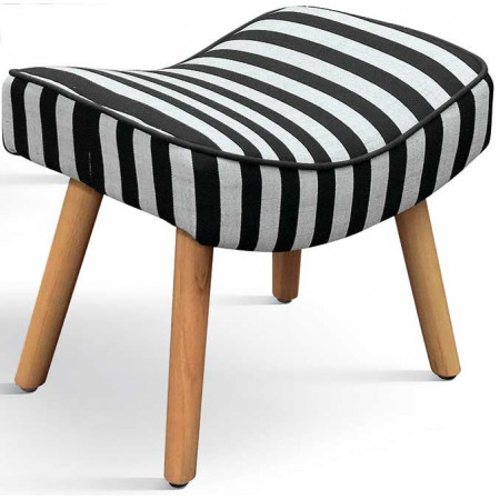 999  Fabric upholstered seat wooden armchair frame and footrest