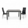 2288  Extending table with inner sliding tops, white or gray tempered glass