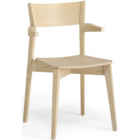 1002/C  Raw or finished beech or ash wood armchair, finishing to choice