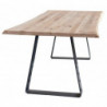 2291 Steel table base, solid lamellar knotty durmast wood top