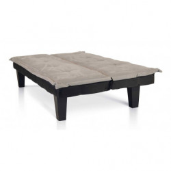 2292 Divano letto con struttura in legno tappezzato in microfibra