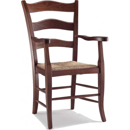 116/C  Raw or finished beech or ash wood armchair, finishes to choice
