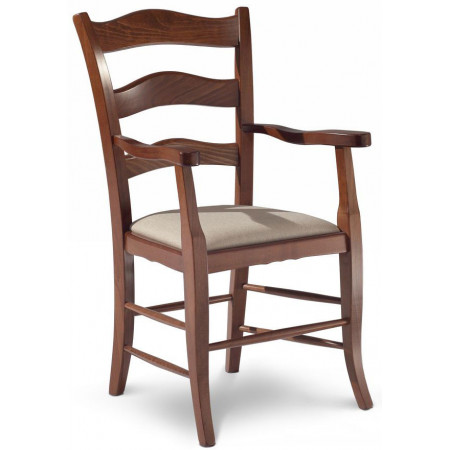 116/C  Raw or finished beech or ash wood armchair, finishes to choice