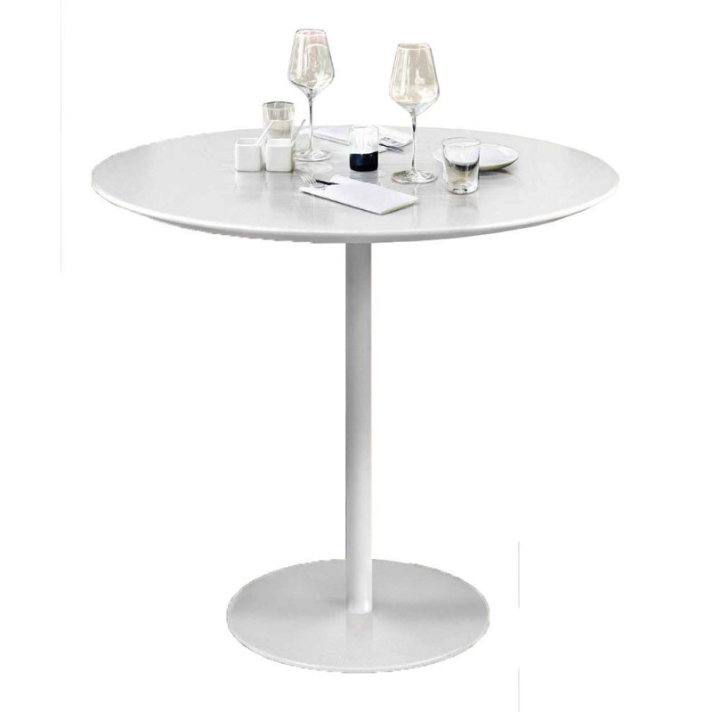 2299 Metal table base and white lacquered top