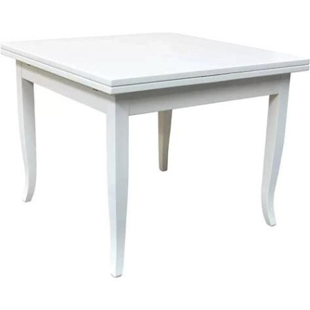 202/ECO  Tavolo a libro con gambe a sciabola o tornite, finito standard noce o laccato bianco
