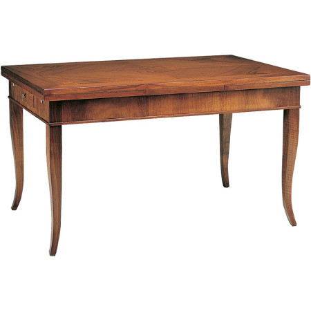 203  Raw or finished folding or extending table with inlaid decoration top, finishes to choice