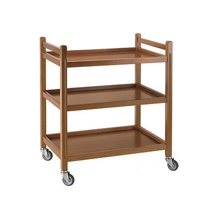 240  Carrello portavivande/gueridon con ruote, finitura rovere