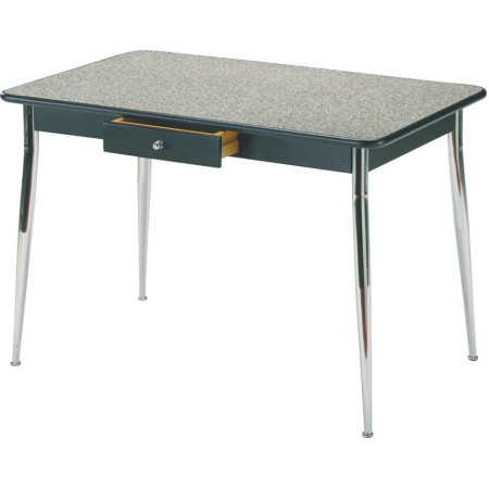244  Tavolo fisso con piano nobilitato granito, gambe cromate