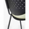 509F  Sedia con telaio nero o cromato, schienale plastica, sedile tappezzato, tessuti a scelta