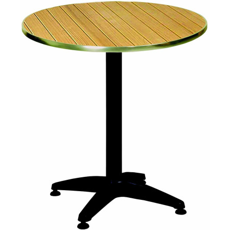 276/PL  Base tavolo in alluminio appesantito, piano in rovere a doghe