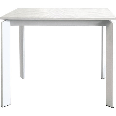 2195  Extending metal table base, white ash wood top