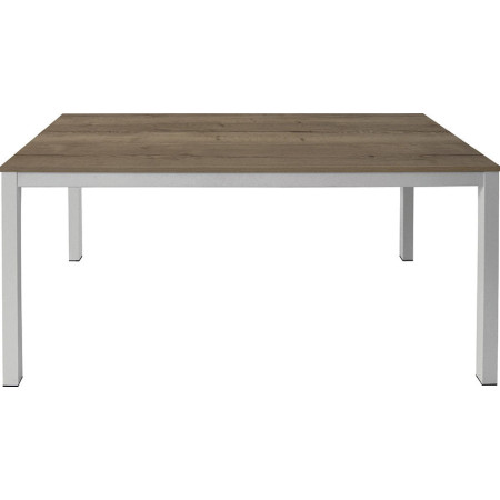2196  Extending table with metal base and durmast wood top