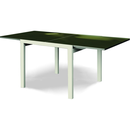 2219 Extending table, white or charcoal grey sliding shiny tops