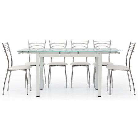 2246 Grey or white metal table base, tempered glass table top