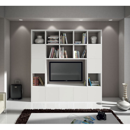 2253  White ash wood melamine veneered bookcase - TV stand