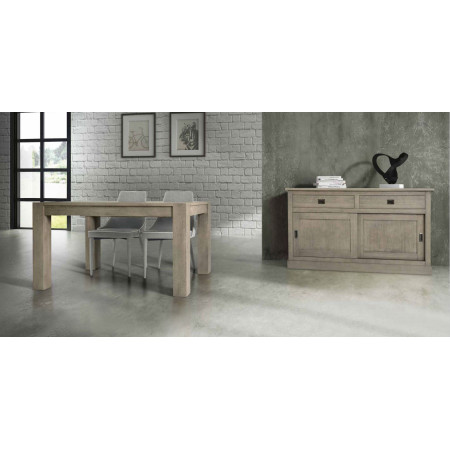 2255 Mobile credenza con porte scorrevoli in rovere patinato a vecchio