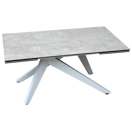 2265 Tavolo allungabile con base in metallo e piano in vetro-ceramica grigia