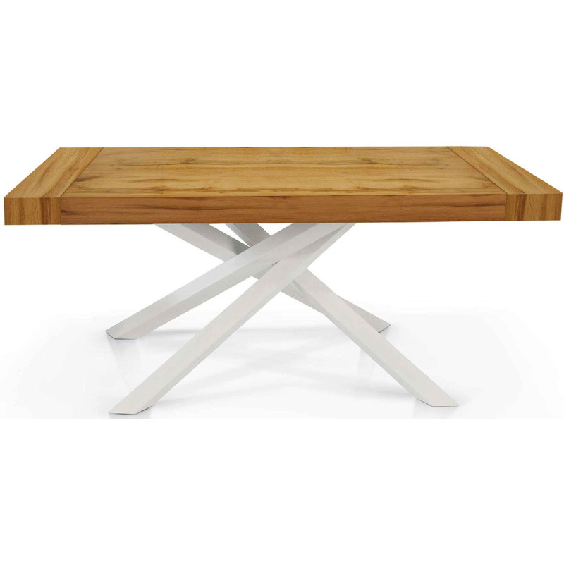 2269  Tavolo allungabile con base in metallo e piano in melaminico bianco o rovere