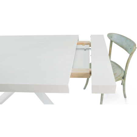 2269  White steel table base, white or durmast melamine veneered top