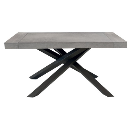 2270  Tavolo allungabile con base in metallo e piano in melaminico grigio cemento