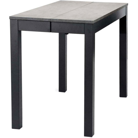 2284  Extending console-table with black metal base, cement grey top