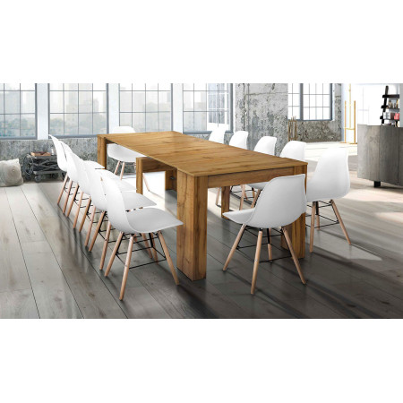 2285  Tavolo allungabile-consolle in melaminico rovere, bianco, o cemento