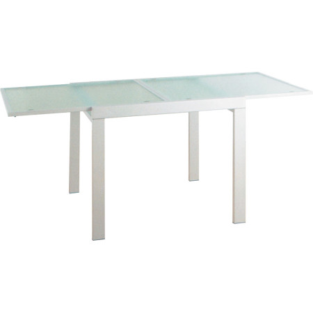 2288  Metal table base, white or grey inner sliding tempered glass tops