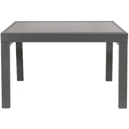 2288 Tavolo con base in metallo e piani a scorrimento in vetro bianco o grigio