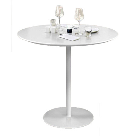 2299  Metal small table base, white lacquered top