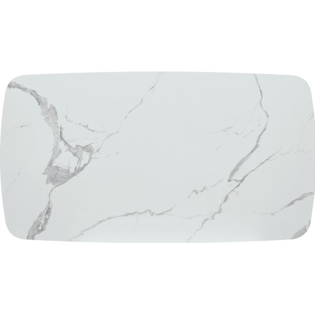 2305  Tavolo allungabile con base in metallo e piano in ceramica effetto marmo bianco