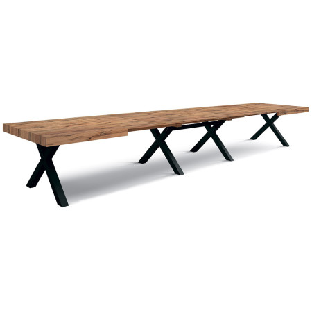 2314  Black MDF table base, durmast wood extending top