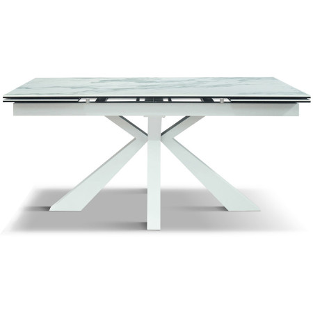 2316  White or black metal table base, shiny ceramic top marble effect