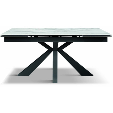 2316  White or black metal table base, shiny ceramic top marble effect