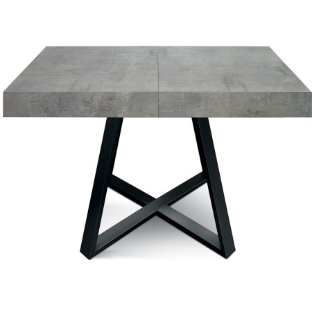 2317  Tavolo con base in metallo, piano allungabile rovere, cemento, o bianco