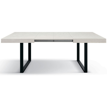 2318  Metal table base, durmast, cement grey, or white extending top