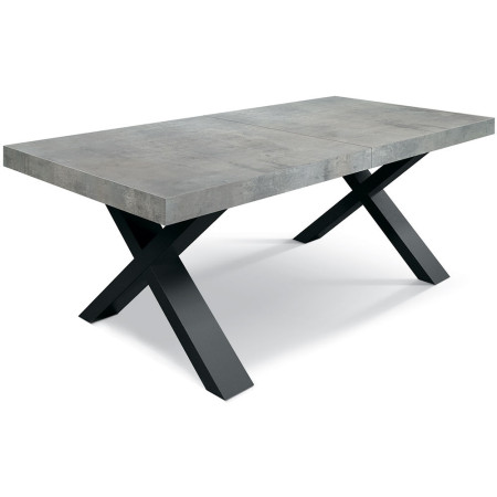 2322  Tavolo con base nera in MDF, piano allungabile grigio, bianco o rovere
