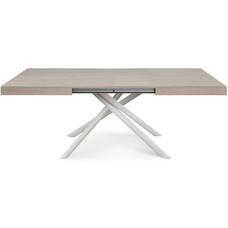 2326  Black or white metal table base, grey extending top