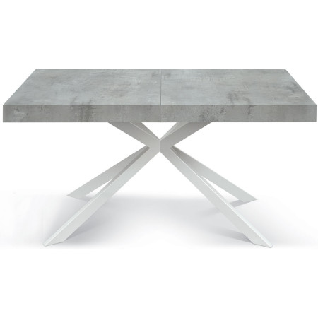2331  Black or white metal table base, cement grey extending top