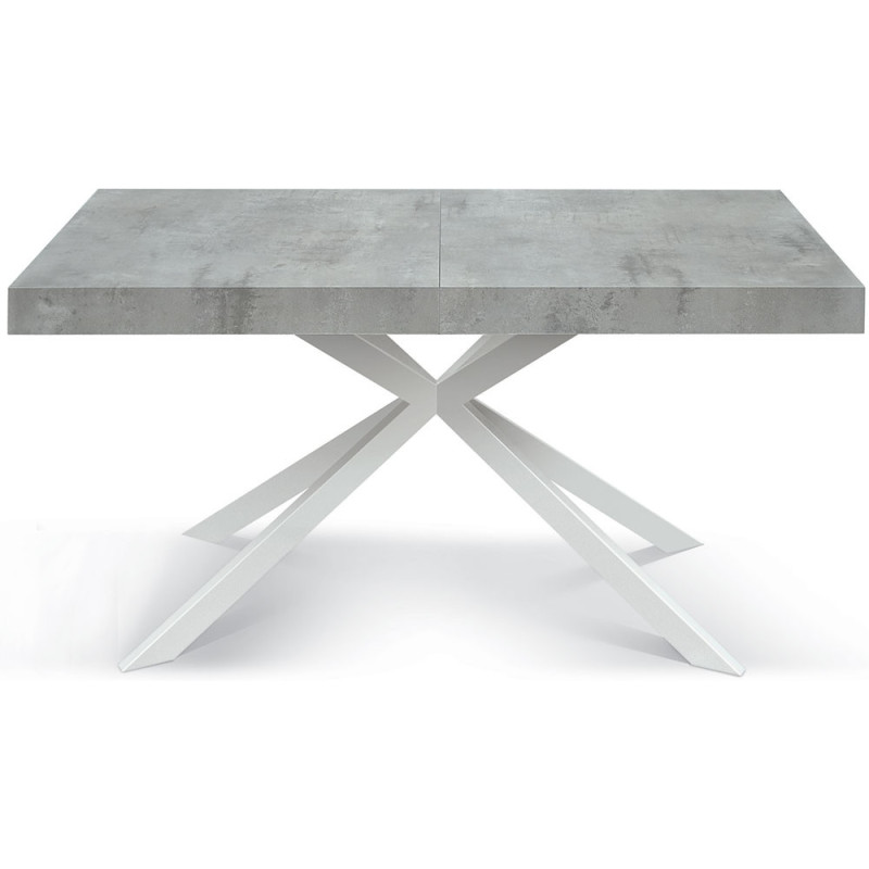 2331  Black or white metal table base, cement grey extending top