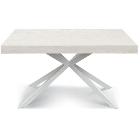 2332  Black or white metal table base, white melamine extending top