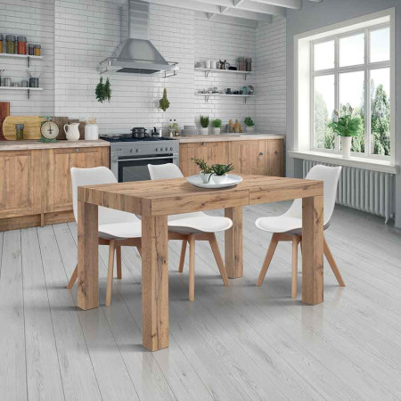 2333  Extending table, durmast, grey elm, white, or cement melamine extending top