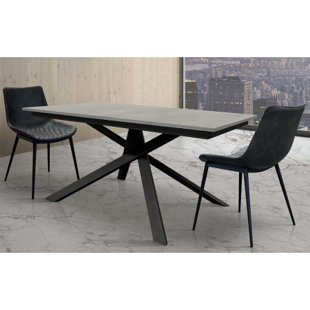 2335  Metal table base, durmast, grey cement, or ceramic effect top