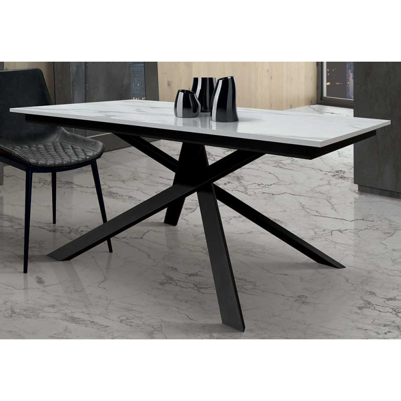2335  Metal table base, durmast, grey cement, or ceramic effect top