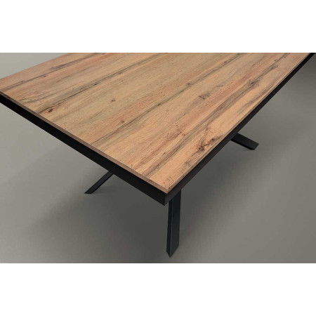 2335  Metal table base, durmast, grey cement, or ceramic effect top