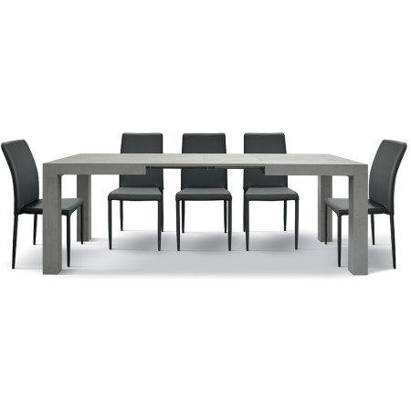 2339  Tavolo con base e piano allungabile grigio cemento