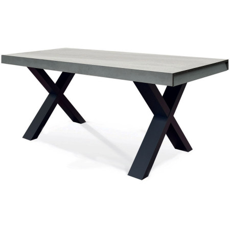 2340  Black MDF table base, cement grey extending top